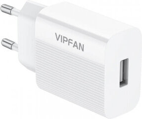 Vipfan E01 wall charger, 1x USB, 2.4A (white) hind ja info | Mobiiltelefonide laadijad | kaup24.ee