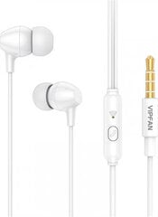 Vipfan M16 wired in-ear headphones, 3.5mm jack, 1m (white) цена и информация | Наушники | kaup24.ee