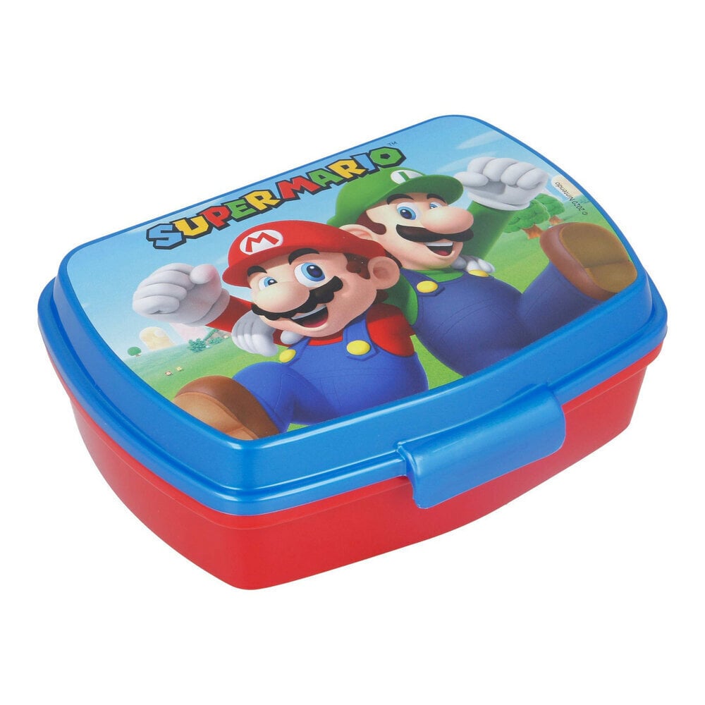 Võileivakarp Super Mario plastmass punane sinine (17 x 5.6 x 13.3 cm) цена и информация | Toidu säilitusnõud | kaup24.ee