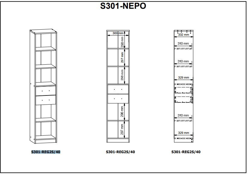 Riiul Nepo REG2S/40, valge цена и информация | Lastetoa riiulid | kaup24.ee