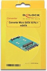 Delock 62520 18-tolline muundur Micro Sata 16 Pin > mSata цена и информация | Кабели и провода | kaup24.ee