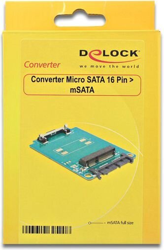 Delock 62520 18-tolline muundur Micro Sata 16 Pin > mSata цена и информация | Kaablid ja juhtmed | kaup24.ee