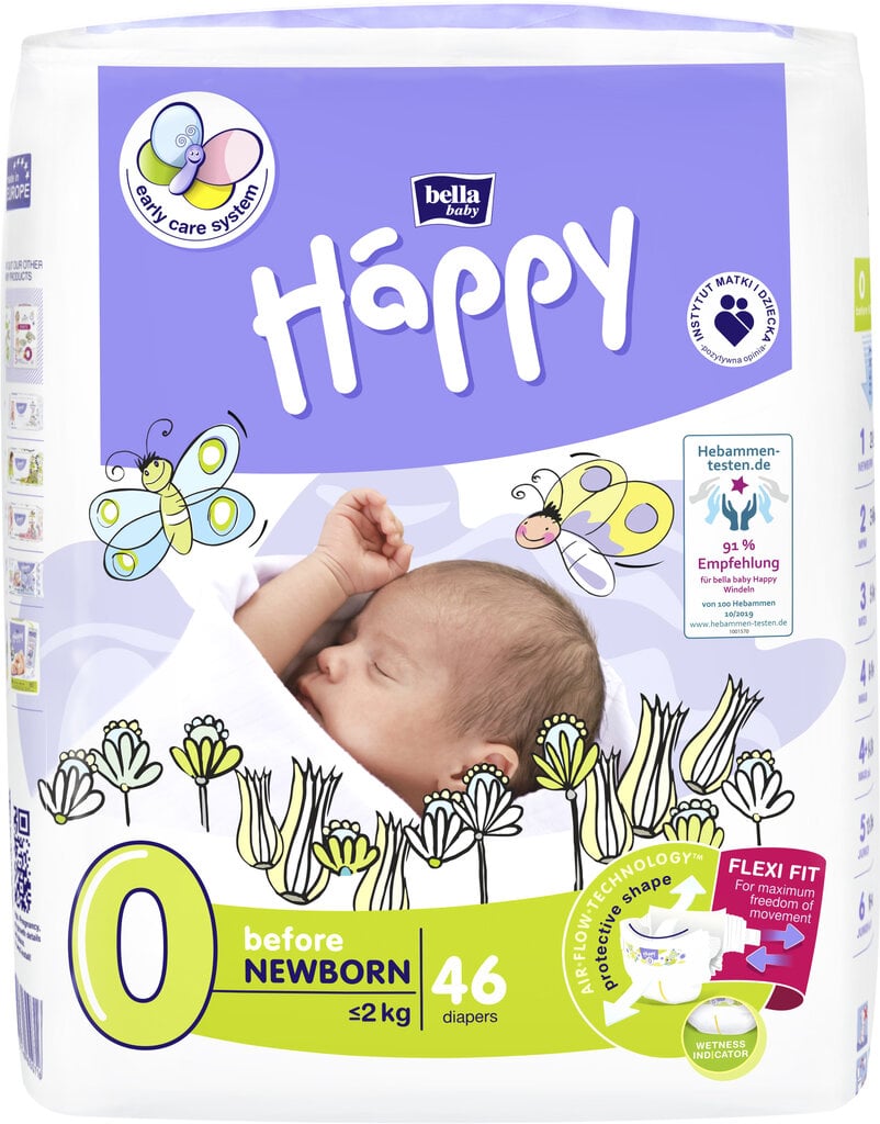 Mähkmed Happy Before Newborn, 0. suurus ( hind ja info | Mähkmed | kaup24.ee