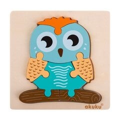 Деревянная головоломка AKUKU — Сова цена и информация | Игрушки для малышей | kaup24.ee