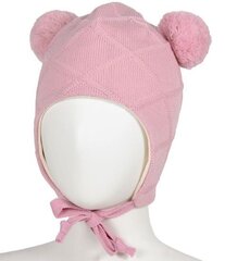 Kivat kootud müts 387L*19, heleroosa цена и информация | Шапки, перчатки, шарфы для девочек | kaup24.ee