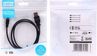 TB AKTBXKU3PBAW10B, USB/miniUSB, 1 м цена и информация | Кабели и провода | kaup24.ee