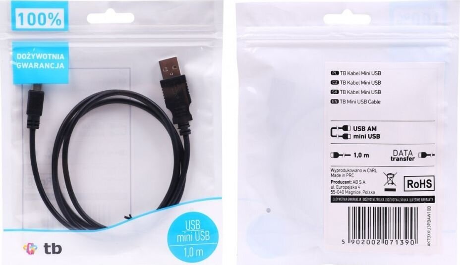 TB AKTBXKU3PBAW10B, USB/miniUSB, 1 m hind ja info | Kaablid ja juhtmed | kaup24.ee