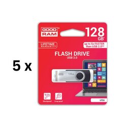 Mälupulk USB 3.0 GOODRAM UTS3 128GB, must sp. pakis 5 tk. hind ja info | Mälupulgad | kaup24.ee