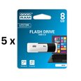 Mälupulk USB 2.0 GOODRAM UCO2 8GB, must/valge sp. pakis 5 tk.