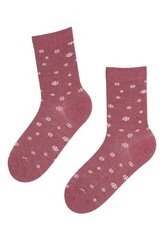 Носки розового цвета из шерсти ангоры с изображением разнообразных снежинок SNOWSTORM цена и информация | Женские носки | kaup24.ee