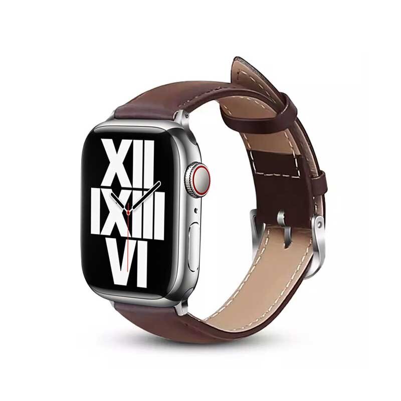 Crong Noble Band ehtsast nahast rihm Apple Watchile 42/44/45mm, pruun hind ja info | Nutikellade ja nutivõrude tarvikud | kaup24.ee