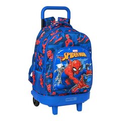 Ratastega koolikott Spiderman Great power Punane Sinine (33 x 45 x 22 cm) hind ja info | Koolikotid, sussikotid | kaup24.ee