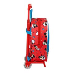 Ratastega koolikott Mickey Mouse Clubhouse Happy Smiles Punane Sinine (22 x 28 x 10 cm) цена и информация | Школьные рюкзаки, спортивные сумки | kaup24.ee