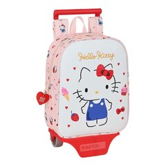 Ratastega koolikott Hello Kitty Happiness Girl Roosa Valge (22 x 28 x 10 cm) hind ja info | Koolikotid, sussikotid | kaup24.ee