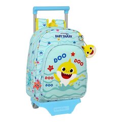 Ratastega koolikott Baby Shark Beach Day Kollane Helesinine (26 x 34 x 11 cm) hind ja info | Koolikotid, sussikotid | kaup24.ee