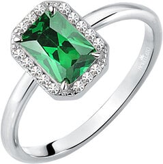 Morellato Sädelev hõbedane sõrmus rohelise kiviga Tesori SAIW76 hind ja info | Sõrmused | kaup24.ee