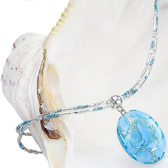 Lampglas Elegantne Blue Lace kaelakee Lampglas pärliga puhta hõbedaga NP4 цена и информация | Украшения на шею | kaup24.ee