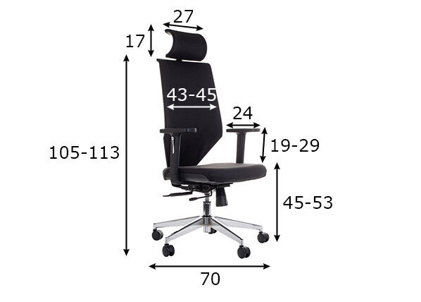 Kontoritool Stema ZN-805, must hind ja info | Kontoritoolid | kaup24.ee