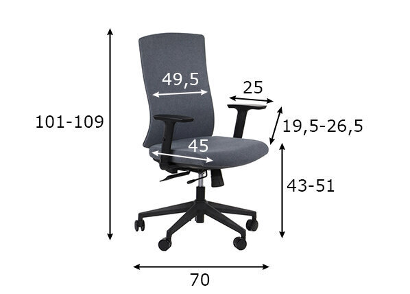 Kontoritool Stema Tono, tumehall hind ja info | Kontoritoolid | kaup24.ee