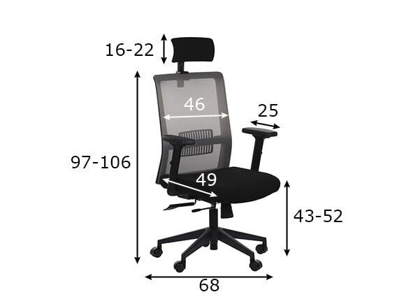 Kontoritool Stema Riverton M/H, must/hall цена и информация | Kontoritoolid | kaup24.ee