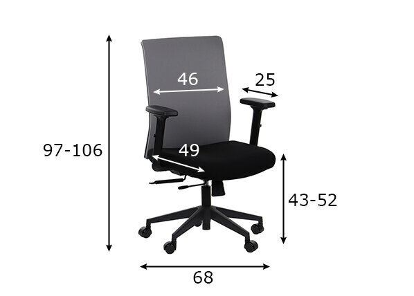 Kontoritool Stema Riverton F/L, must/hall цена и информация | Kontoritoolid | kaup24.ee