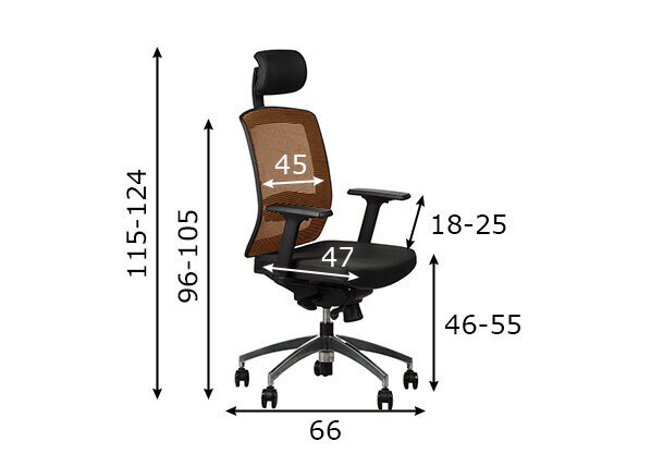 Kontoritool A2A GN-301, alumiinium/oranž hind ja info | Kontoritoolid | kaup24.ee