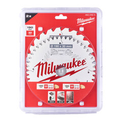 Saeketaste komplekt puidule Milwaukee 190 x 30 mm, 2-osaline hind ja info | Käsitööriistad | kaup24.ee