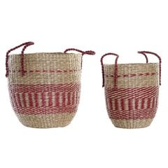 Korvikomplekt DKD Home Decor naturaalne punane merihein (2 pcs) (34 x 34 x 40 cm) цена и информация | Ящики для вещей | kaup24.ee