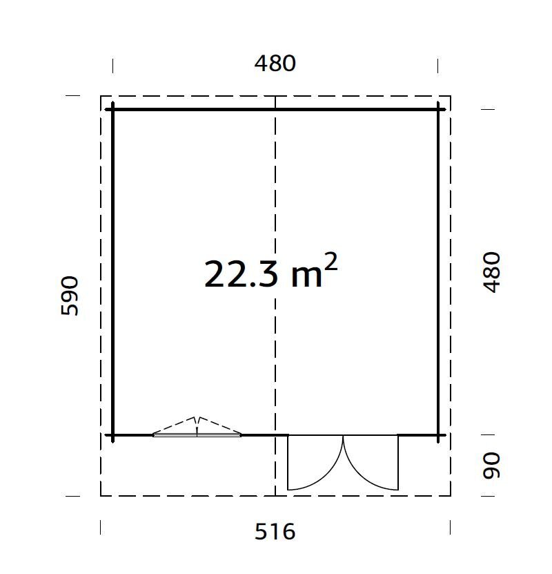 Aiamaja Britta 22,3 m² varikatusega цена и информация | Kuurid ja aiamajad | kaup24.ee