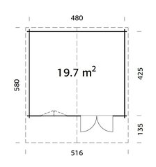 Aiamaja Britta 19,7 m² varikatusega цена и информация | Садовые сараи, дровницы | kaup24.ee