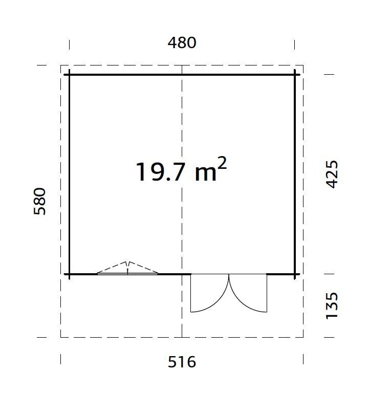 Aiamaja Britta 19,7 m² varikatusega hind ja info | Kuurid ja aiamajad | kaup24.ee