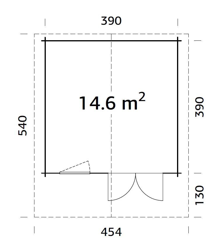 Aiamaja Britta 14,6 m² varikatusega hind ja info | Kuurid ja aiamajad | kaup24.ee