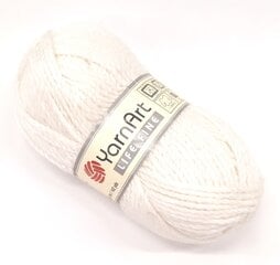Пряжа для вязания YarnArt Life Fine 100 г, цвет белый, 9191 цена и информация | Принадлежности для вязания | kaup24.ee