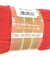 Пряжа для вязания Alize Pure Wool Cashmira 100 г, цвет красный 106 цена и информация | Принадлежности для вязания | kaup24.ee