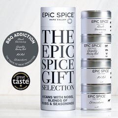 Epic Spice BBQ Addiction - Liha täiuslikkuse maitse, AAA kategooria vürtside kinkekomplekt, 4 x 75 g hind ja info | Vürtsid, vürtsikomplektid | kaup24.ee