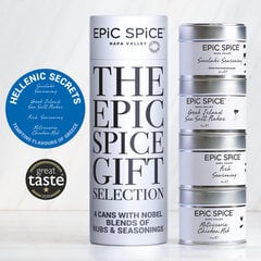 Epic Spice Hellenic Secrets  - Tempting flavours for Greece, AAA kategorijos prieskonių dovanų rinkinys, 4x 75g цена и информация | Специи, наборы специй | kaup24.ee