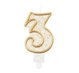 Tordiküünal number "3", 7cm PF-SCZK3 цена и информация | Праздничные декорации | kaup24.ee