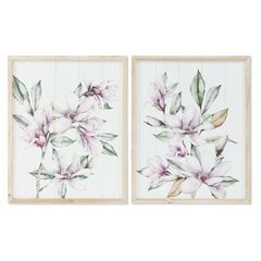 Картина DKD Home Decor, Цветы (48 x 2 x 60 cm) (2 шт.) цена и информация | Настенные деревянные декорации | kaup24.ee