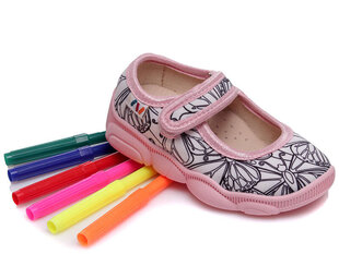 Тапочки для раскрашивания для девочек, бабочки, Weestep цена и информация | Детские тапочки, домашняя обувь | kaup24.ee