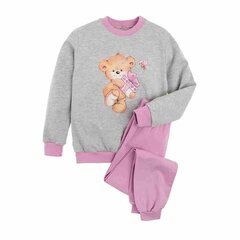 Пижама для девочек, серая и фиолетовая, плюшевый мишка, Tup Tup цена и информация | Пижамы, халаты для девочек | kaup24.ee