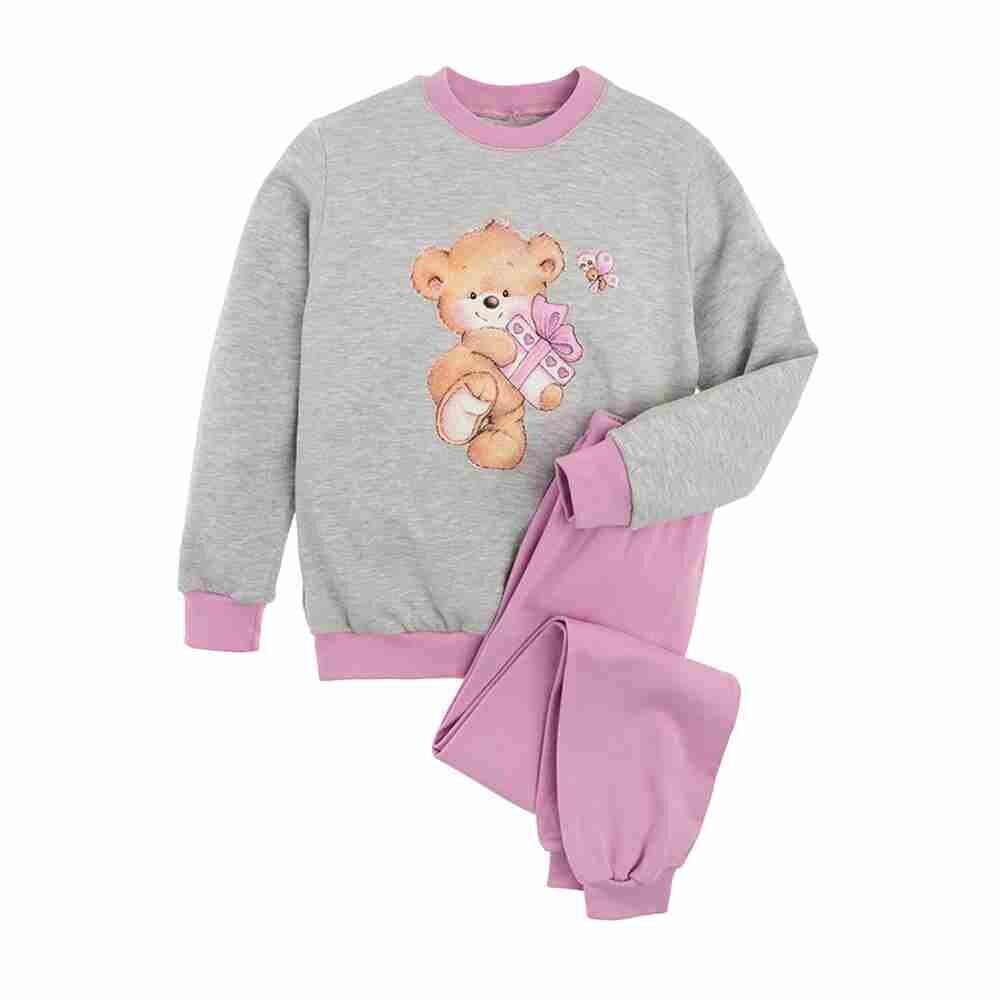 Tüdrukute pidžaama, hall ja lilla, kaisukaru, Tup Tup hind ja info | Tüdrukute hommikumantlid ja pidžaamad | kaup24.ee