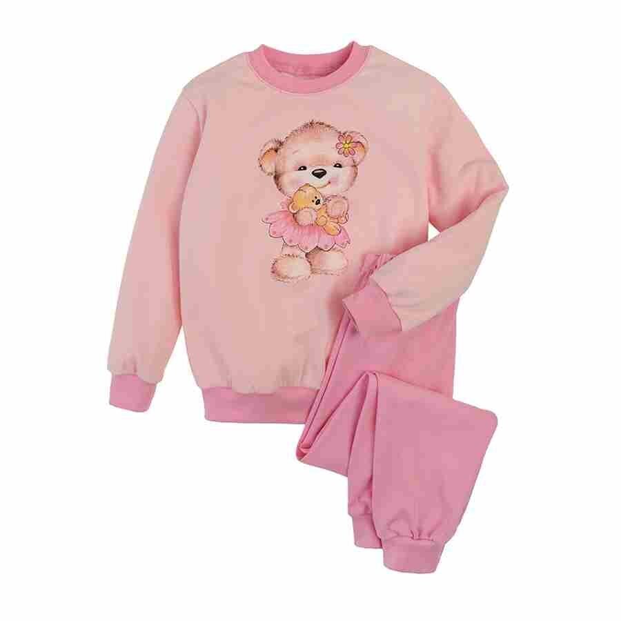 Tüdrukute pidžaama, roosa, karu, Tup Tup, Tup Tup hind ja info | Tüdrukute hommikumantlid ja pidžaamad | kaup24.ee