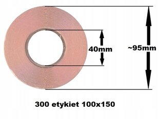Kulleri etiketid 100X150 1 kast / 20 RULL 300 etiketist 6000 silti hind ja info | Kirjatarbed | kaup24.ee