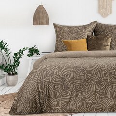 Puuvillasatiinist voodipesu koos pruunide lehtedega, 200x220 cm, 70x80 cm /X2 hind ja info | Voodipesukomplektid | kaup24.ee
