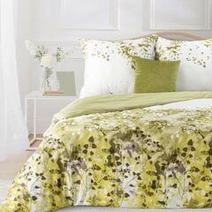 Puuvillasatiinist voodipesu koos roheliste lehtedega: ,160x200cm., 70x80cm. /X2 hind ja info | Voodipesu | kaup24.ee