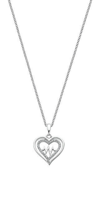 Lotus Silver Romantiline hõbedane südamekee Tsirkoonidega süda LP3043-1 / 1 цена и информация | Kaelakeed | kaup24.ee