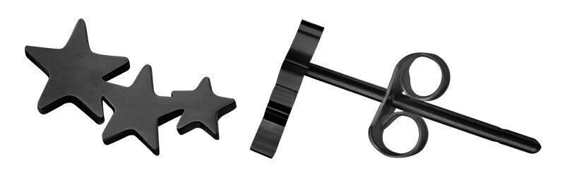 Troli Mustad pikisuunalised tärnidega kõrvarõngad hind ja info | Kõrvarõngad | kaup24.ee