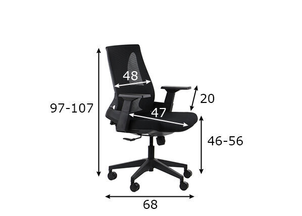 Kontoritool A2A Olton L, must цена и информация | Kontoritoolid | kaup24.ee