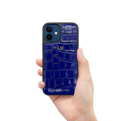 ZILLIONAIRE iPhone 12 Mini (5,4”) Croco Nahast Ümbris – Sinine hind ja info | Telefoni kaaned, ümbrised | kaup24.ee