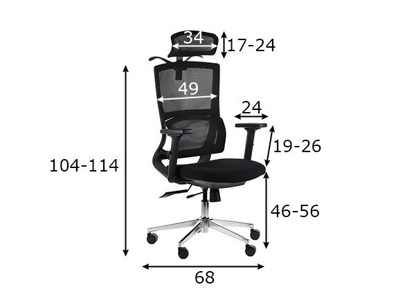 Kontoritool Stema Trent, must hind ja info | Kontoritoolid | kaup24.ee